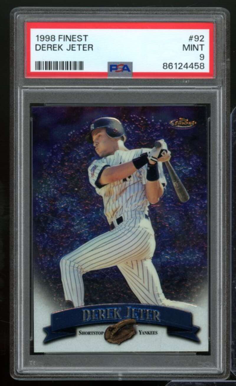 Derek Jeter Card 1998 Finest #92 PSA 9 Image 1