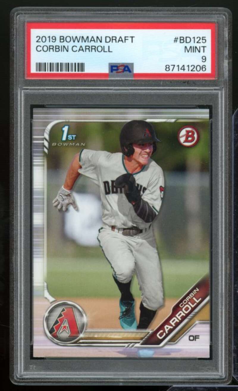 Corbin Carroll Rookie Card 2019 Bowman Draft #BD125 PSA 9 Image 1