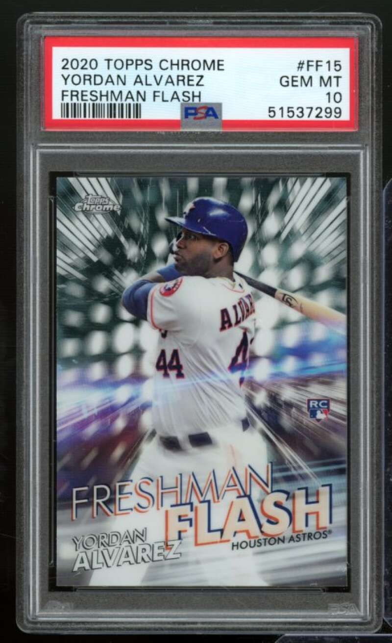 Yordan Alvarez Card 2020 Topps Chrome Freshman Flash #ff15 PSA 10 Image 1