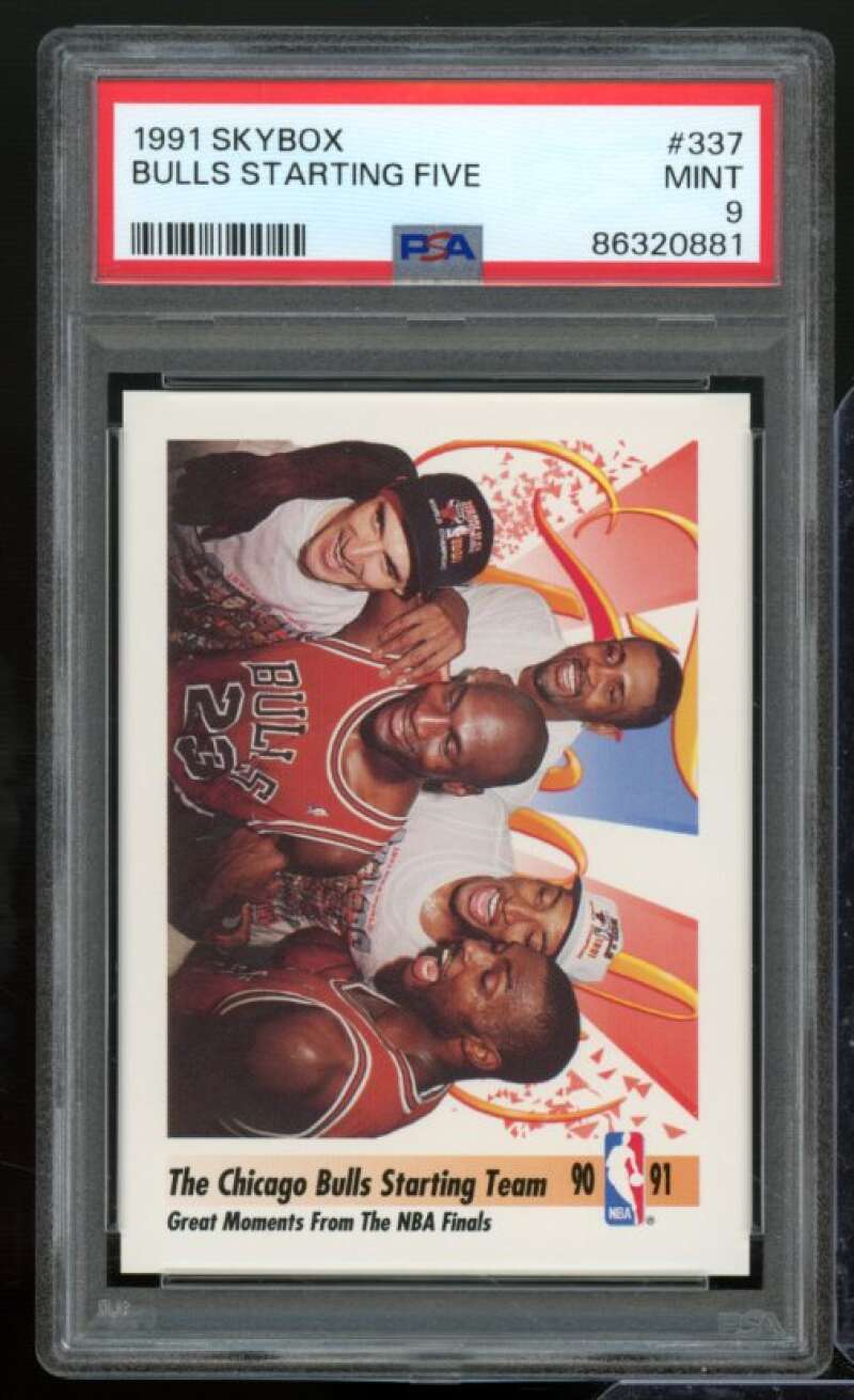 Michael Jordan (Bulls Starting Five) 1991-92 SkyBox #337 PSA 9 Image 1