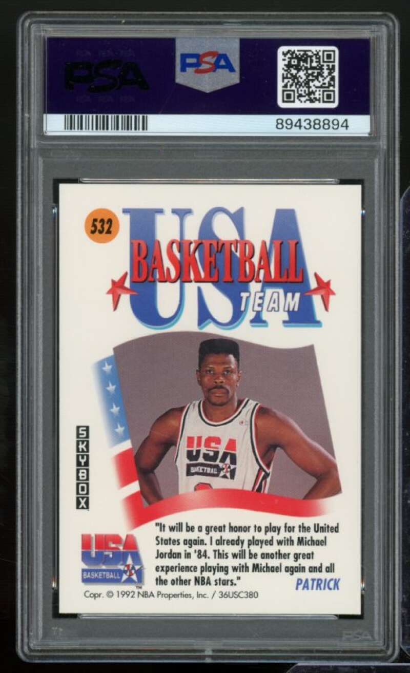 Patrick Ewing Card 1991-92 SkyBox #532 PSA 8 Image 2