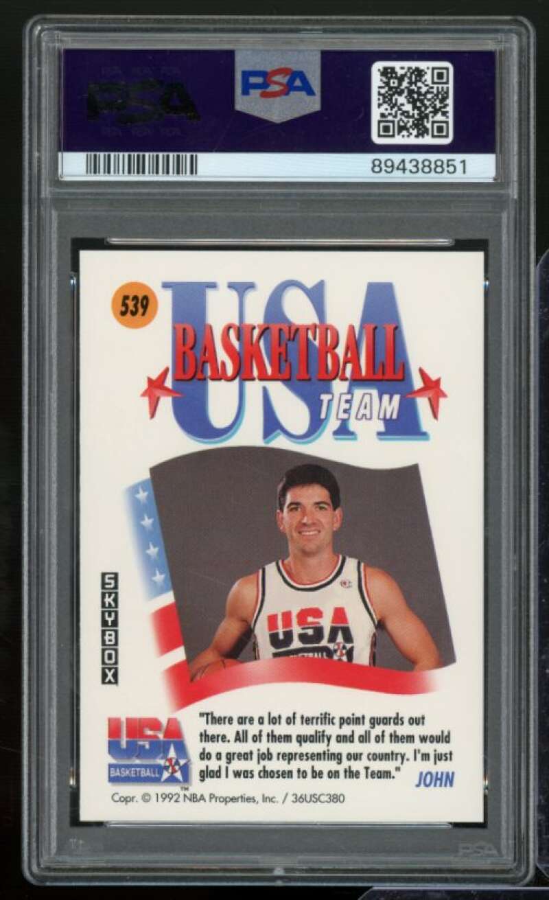 John Stockton Card 1991-92 SkyBox #539 PSA 8 Image 2