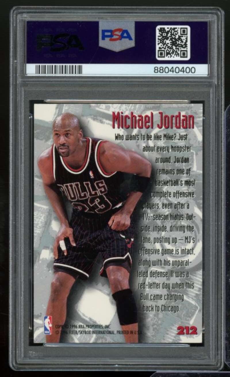 Michael Jordan Card 1995-96 Metal #212 PSA 9 Image 2