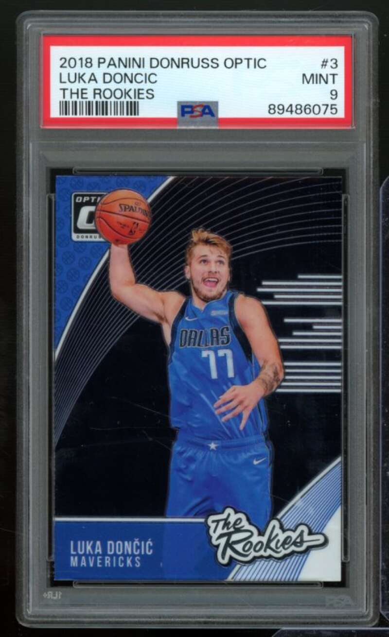 Luka Doncic Rookie Card 2018-19 Panini Donruss Optic The Rookies #3 PSA 9 Image 1