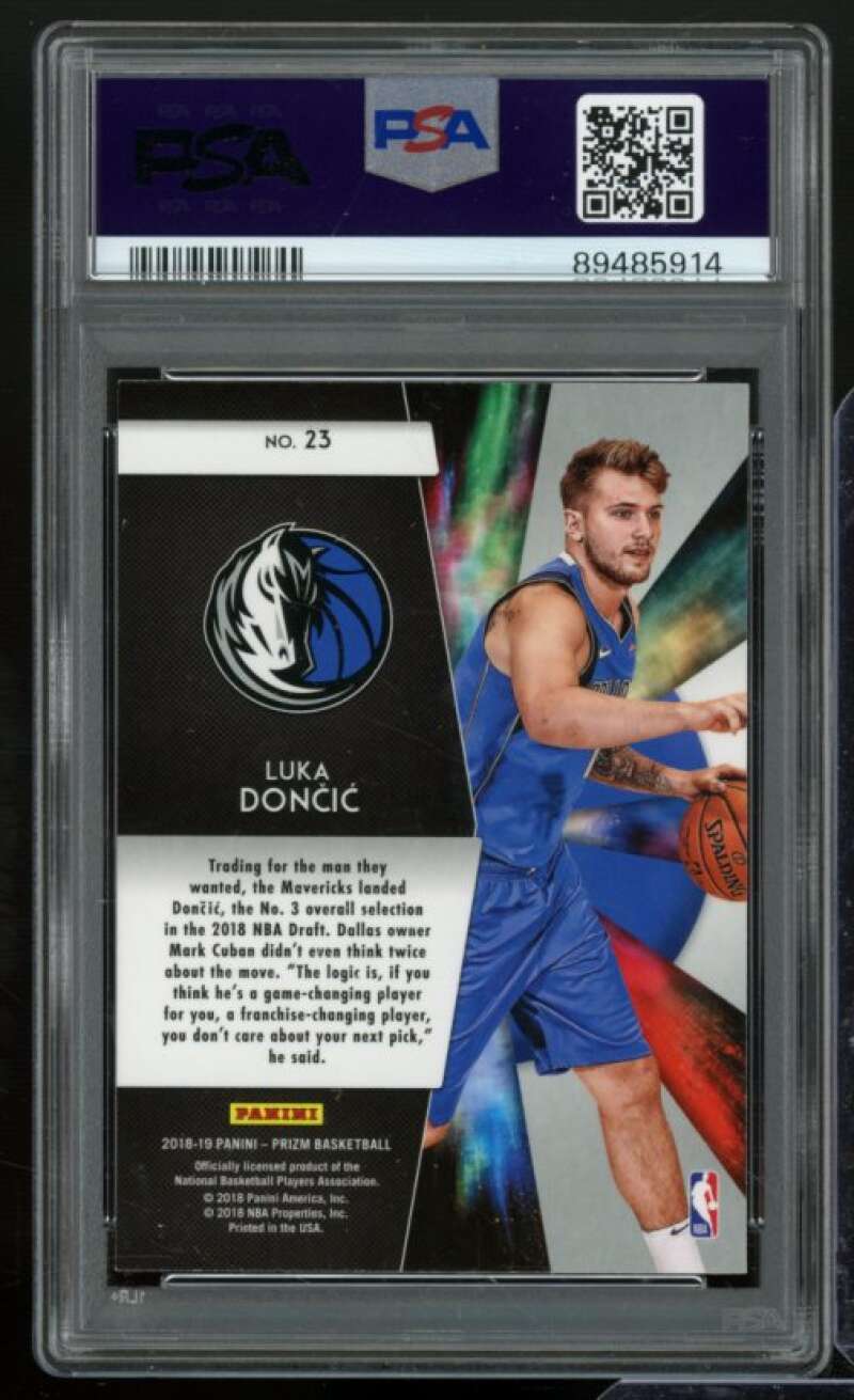 Luka Doncic Rookie Card 2018-19 Panini Prizm Freshman Phenoms #23 PSA 9 Image 2