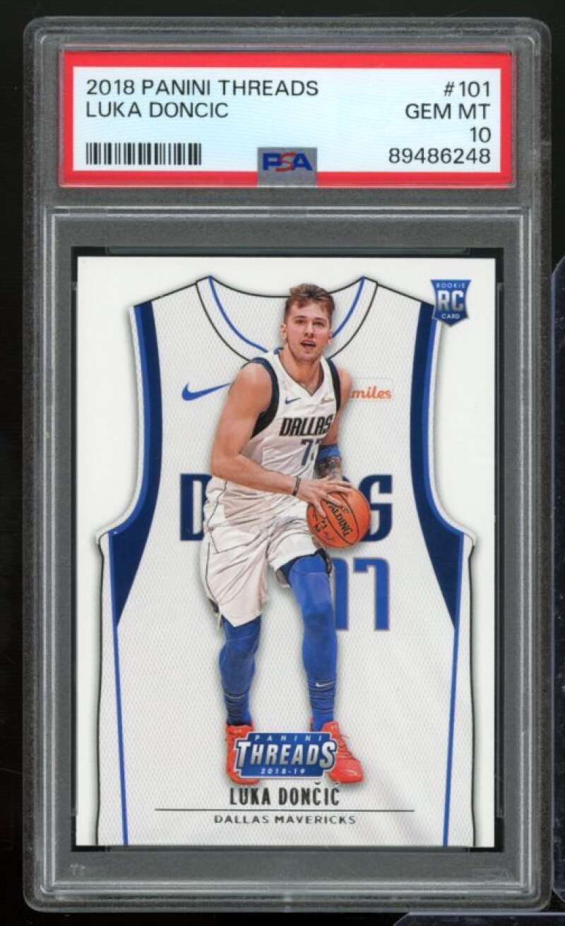 Luka Doncic Rookie Card 2018-19 Panini Threads #101 PSA 10 Image 1