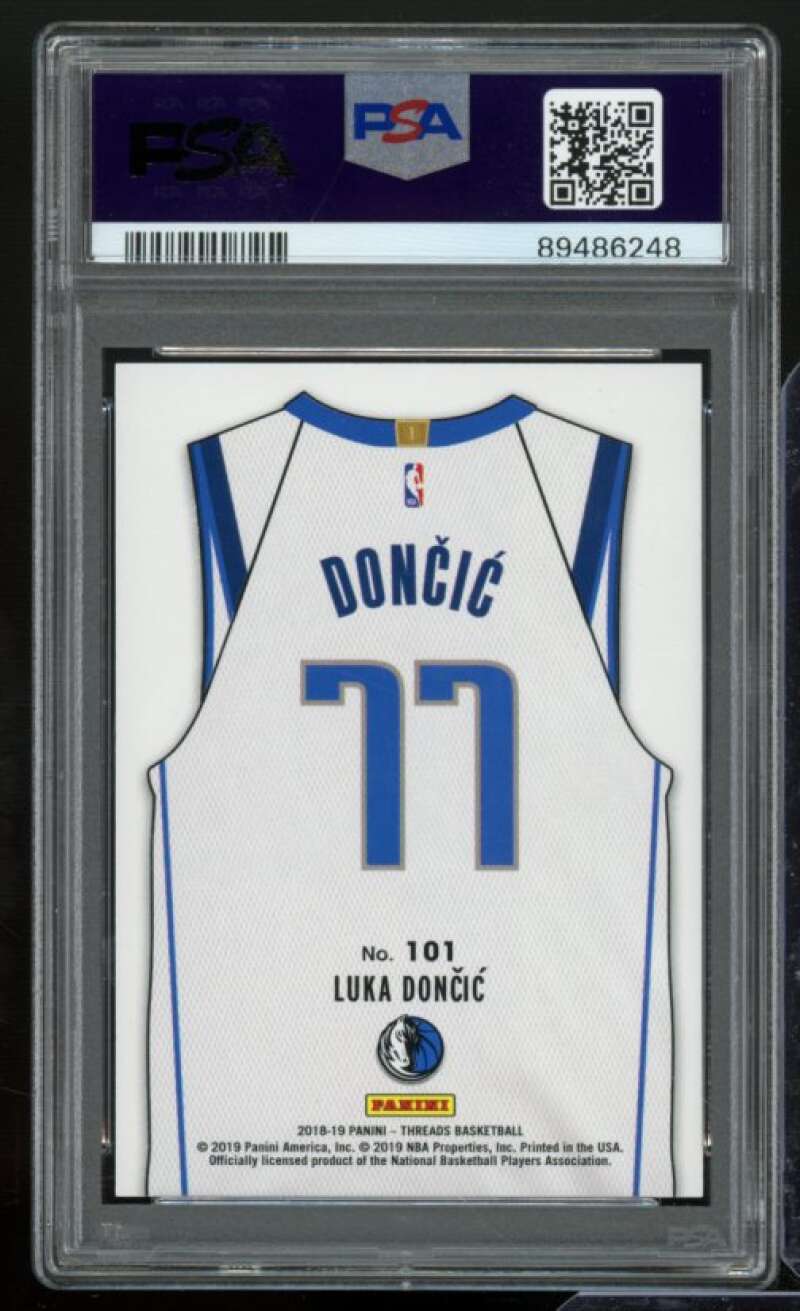 Luka Doncic Rookie Card 2018-19 Panini Threads #101 PSA 10 Image 2