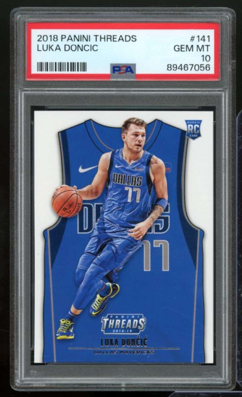 Luka Doncic Rookie Card 2018-19 Panini Threads #141 PSA 10 Image 1