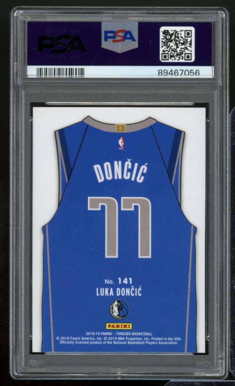 Luka Doncic Rookie Card 2018-19 Panini Threads #141 PSA 10 Image 2