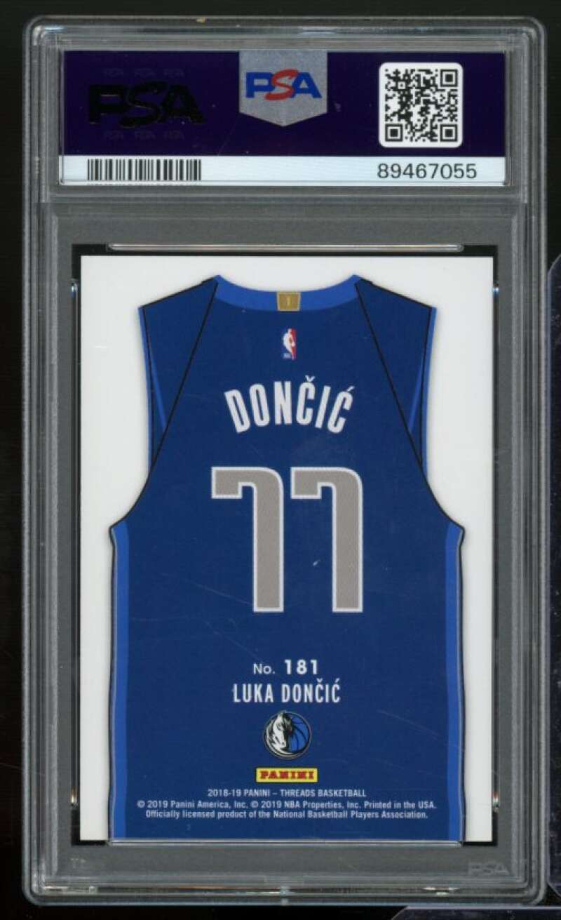 Luka Doncic Rookie Card 2018-19 Panini Threads #181 PSA 9 Image 2