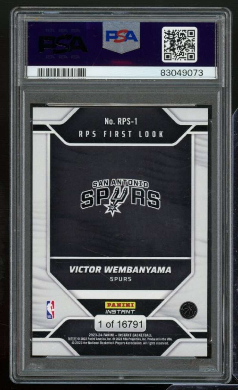 Victor Wembanyama Rookie Card 2023-24 Panini Instant RPS First Look #RPS1 PSA 10 Image 2