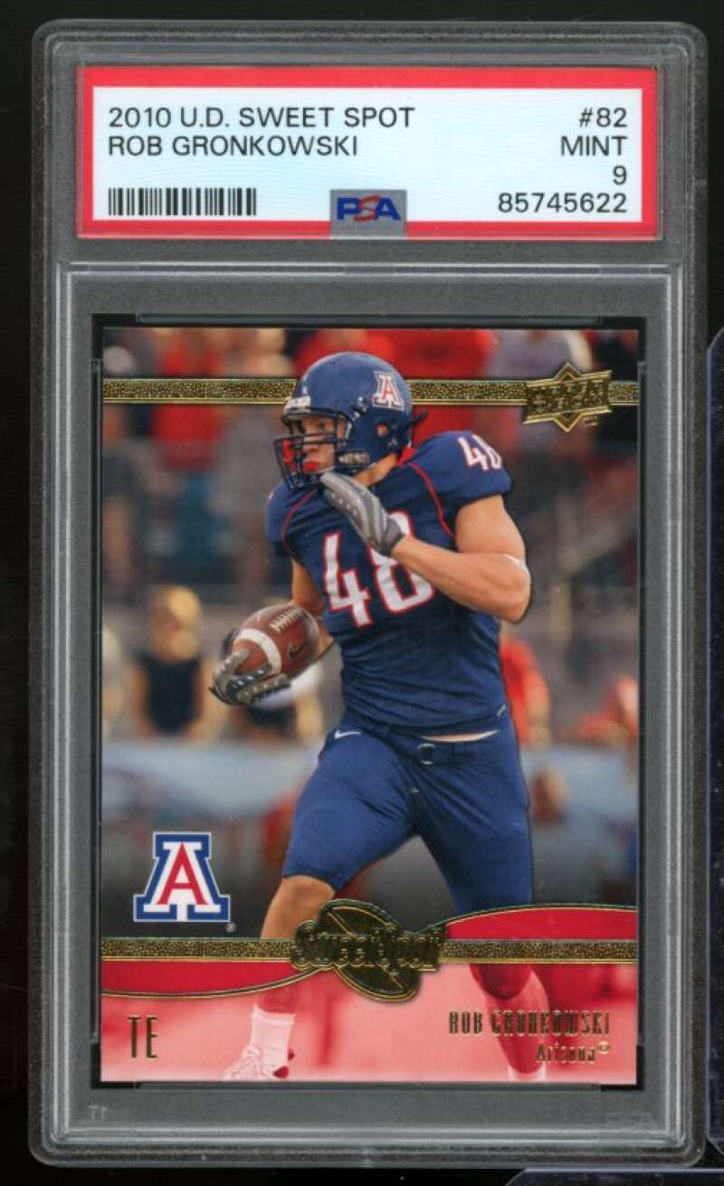 Rob Gronkowski Rookie Card 2010 U.D. Sweet Spot #82 PSA 9 Image 1