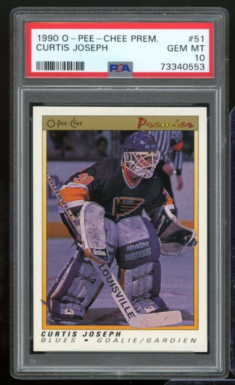 Curtis Joseph Rookie Card 1990-91 O-Pee-Chee Premier #51 PSA 10 Image 1