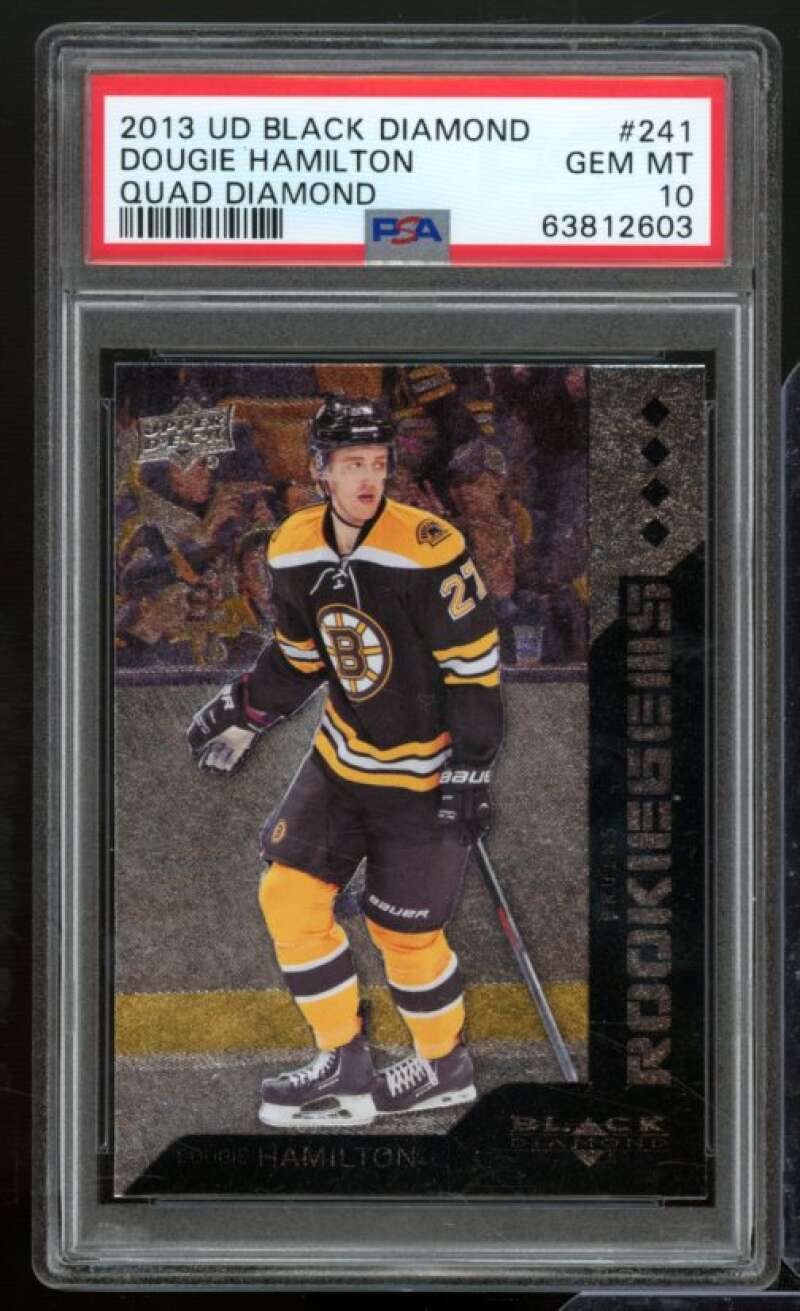 Dougie Hamilton Rookie Card 2013-14 Upper Deck Black Diamond #241 PSA 10 Image 1