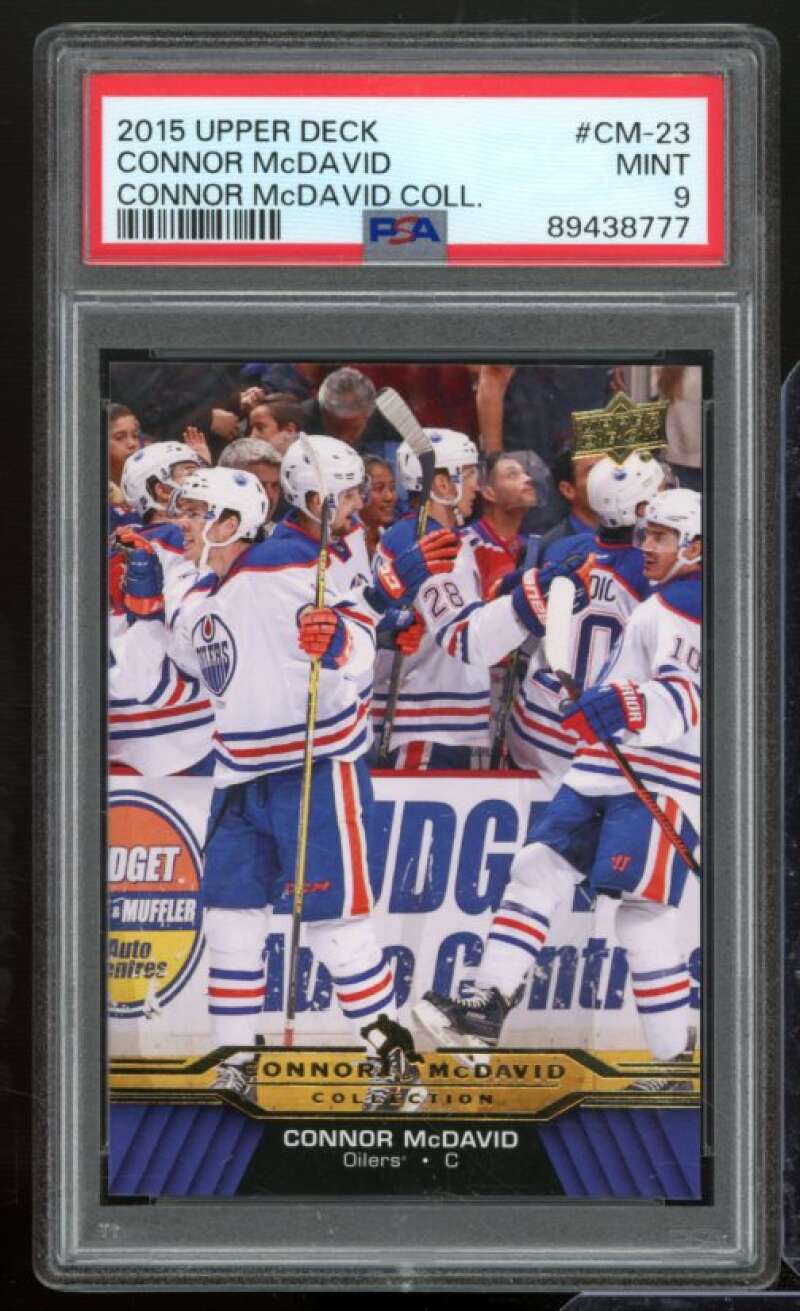 Connor McDavid Rookie Card 2015-16 Upper Deck Collection #CM-23 PSA 9 Image 1