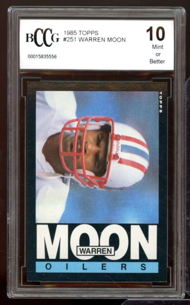 1985 Topps #251 Warren Moon Rookie Card BGS BCCG 10 Mint+ Image 1