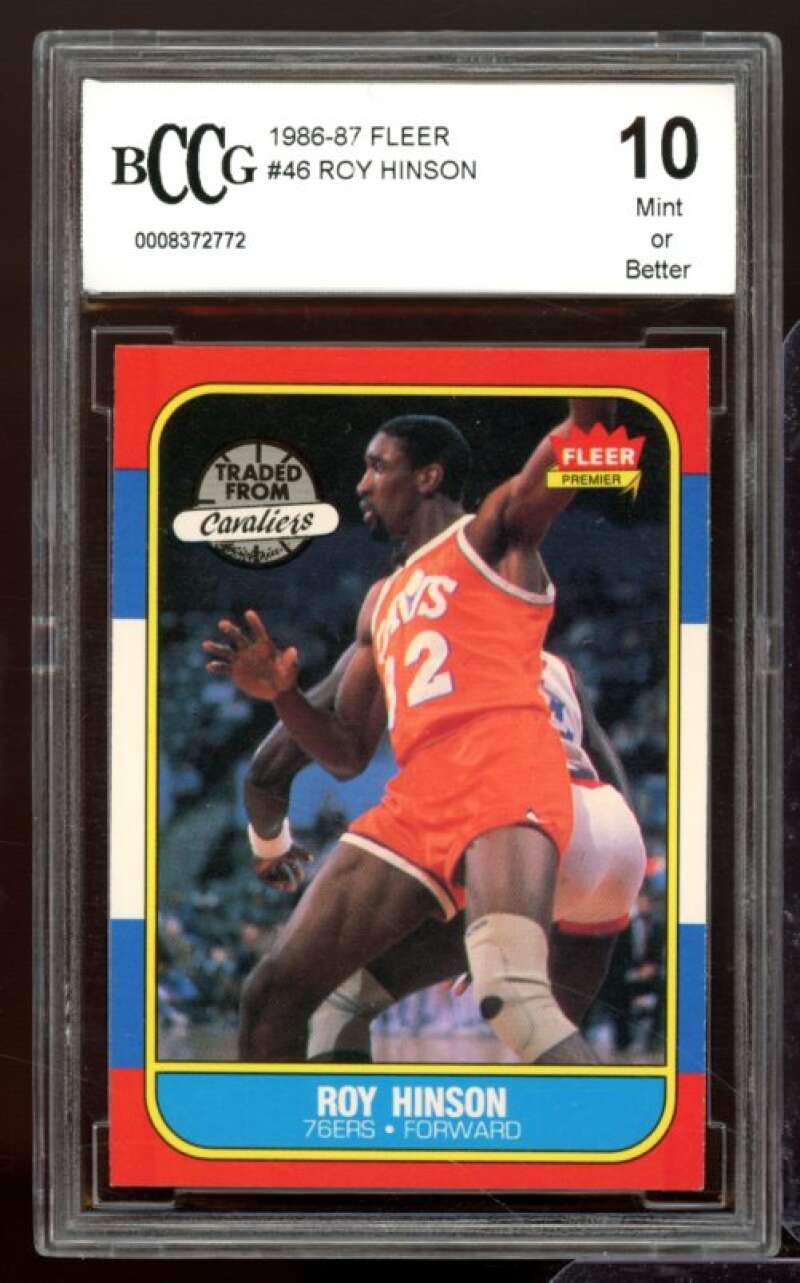 1986-87 Fleer #46 Roy Hinson Card BGS BCCG 10 Mint+ Image 1