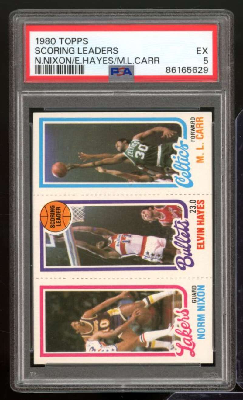 Norm Nixon / Elvin Hayes / M.L. Carr Card 1980 Topps Scoring Leaders #242 PSA 5 Image 1