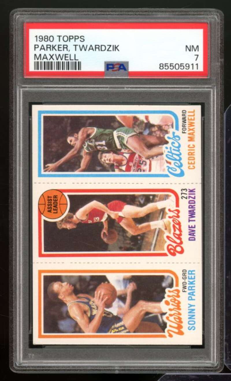 Sonny Parker / Dave Twardzik / Cedric Maxwell Card 1980 Topps #197 PSA 7 Image 1