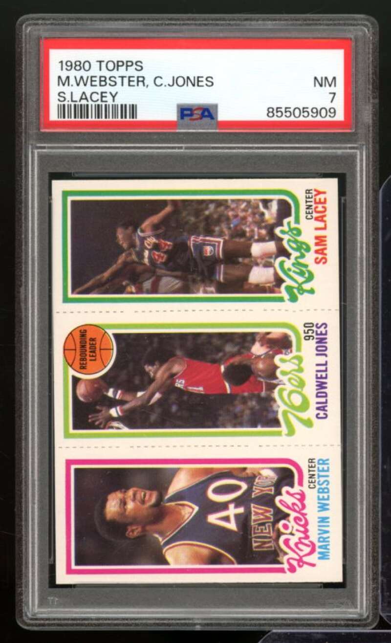 Marvin Webster / Caldwell Jones / Sam Lacey Card 1980 Topps #175 PSA 7 Image 1