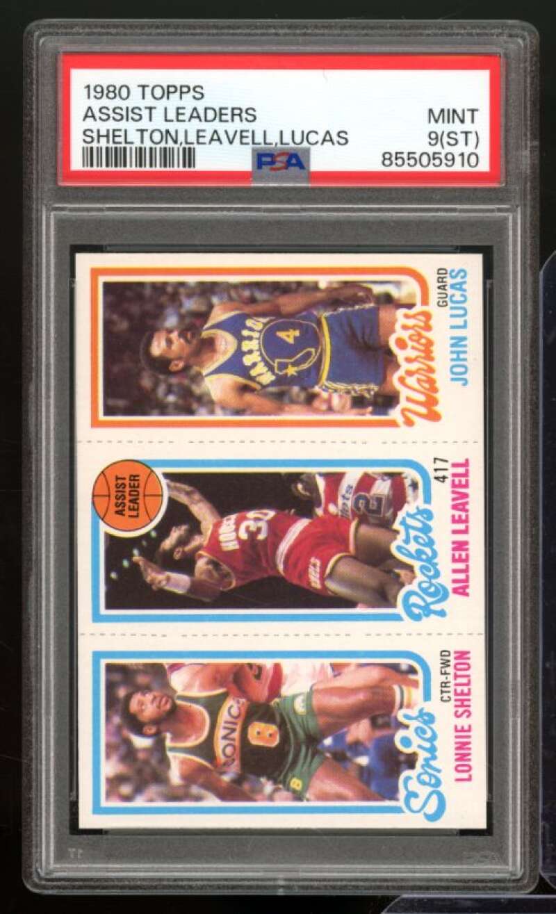 Lonnie Shelton / Allen Leavell / John Lucas Card 1980 Topps #104 PSA 9 oc Image 1