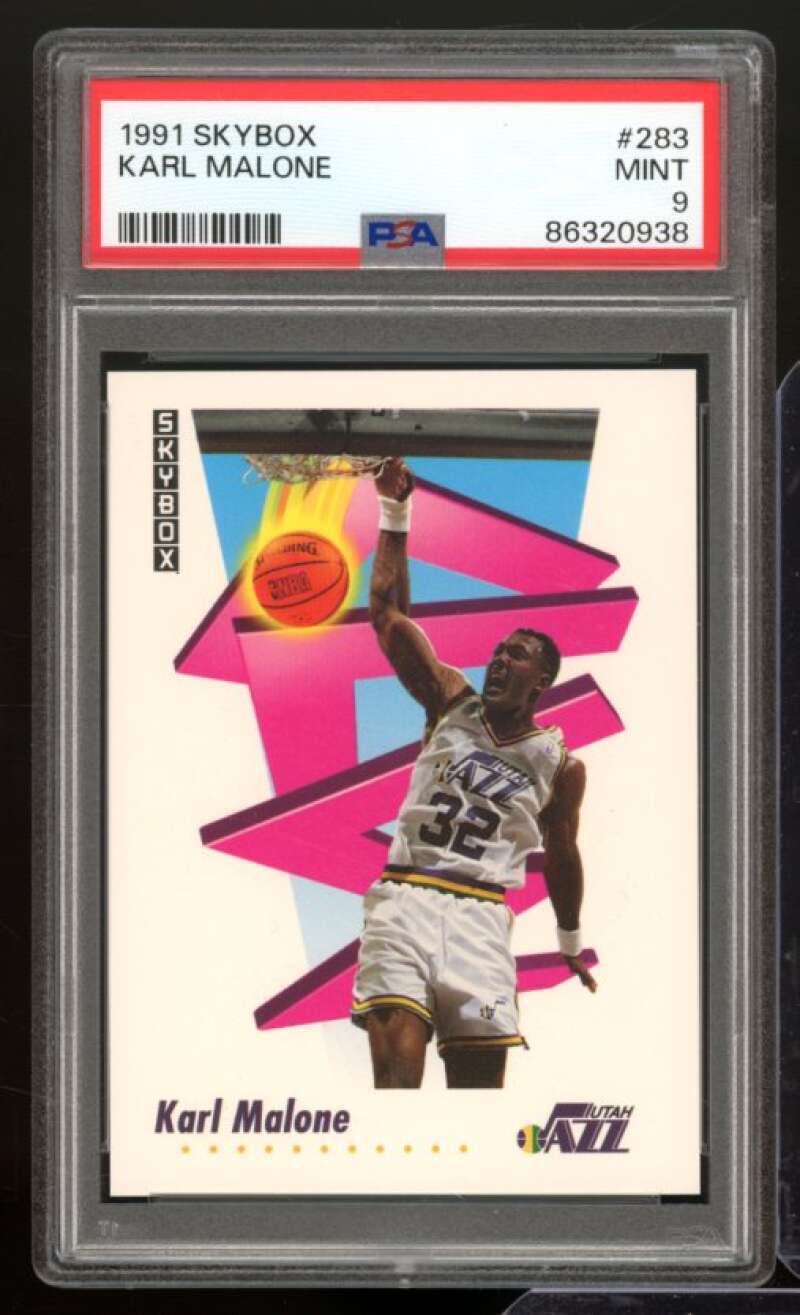 Karl Malone Card 1991-92 Skybox #283 PSA 9 Image 1