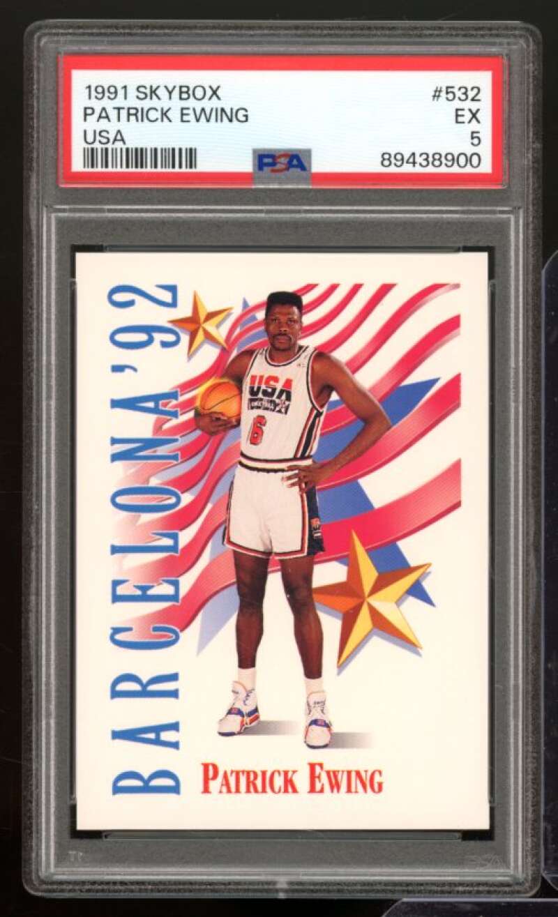 Patrick Ewing Card 1991-92 Skybox USA #532 PSA 5 Image 1