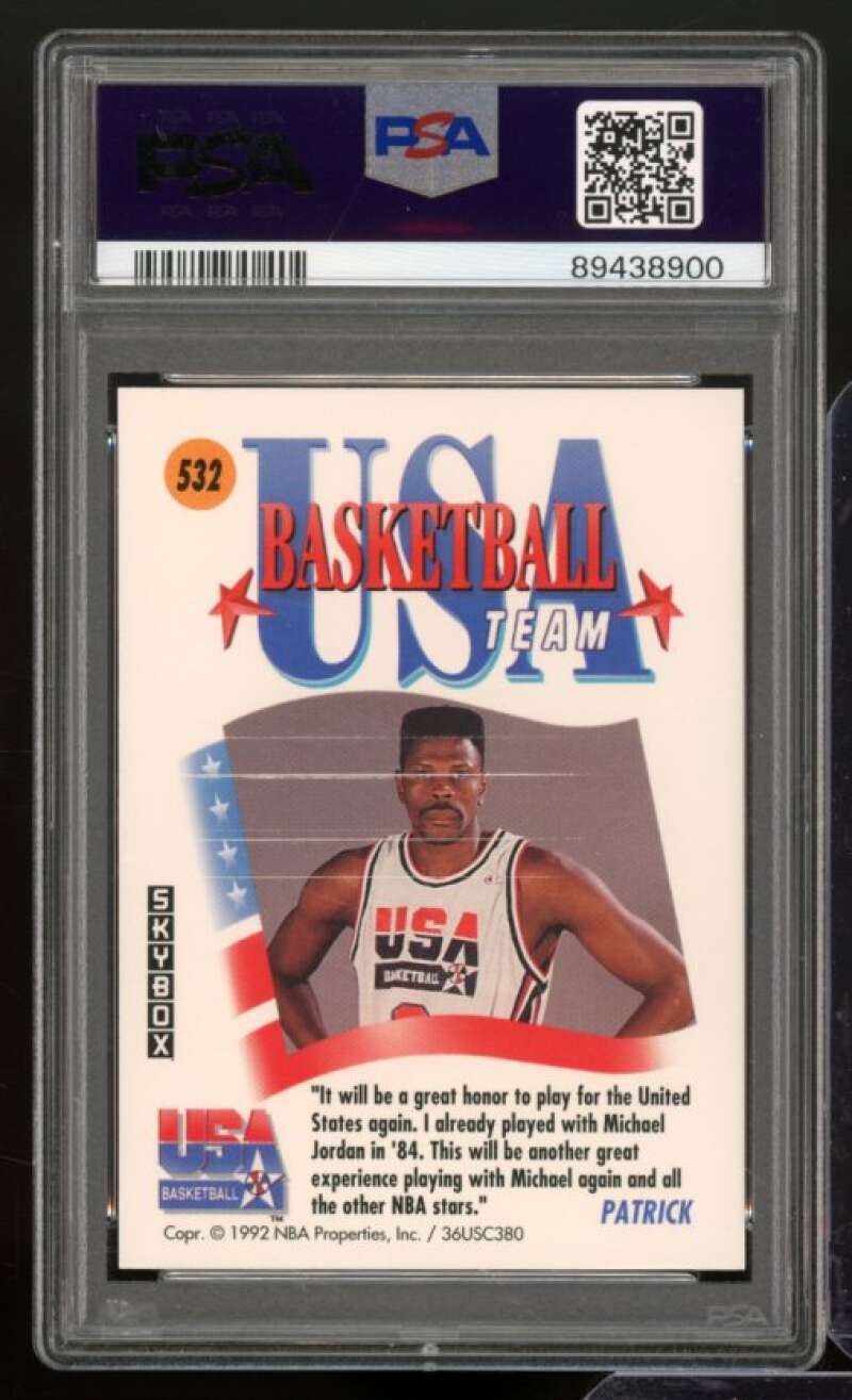 Patrick Ewing Card 1991-92 Skybox USA #532 PSA 5 Image 2