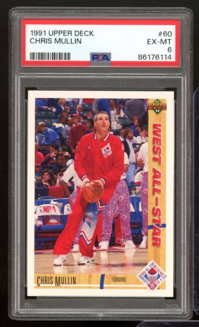 Chris Mullin Card 1991-92 Upper Deck #60 PSA 6 Image 1