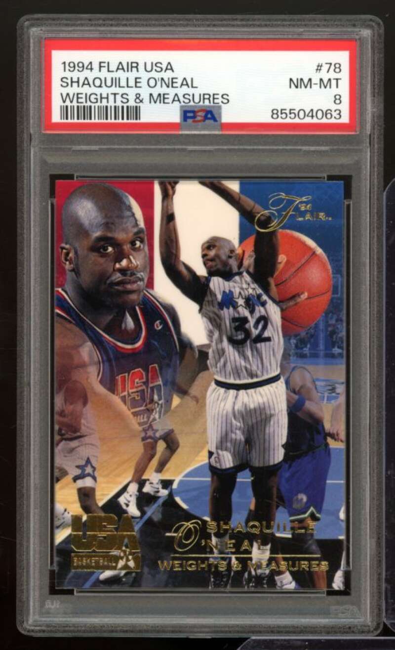 Shaquille O'Neal Card 1994-95 Flair USA Basketball Weights & Measures #78 PSA 8 Image 1