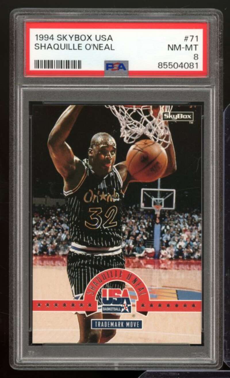 Shaquille O'Neal Card 1994 SkyBox USA #71 PSA 8 Image 1