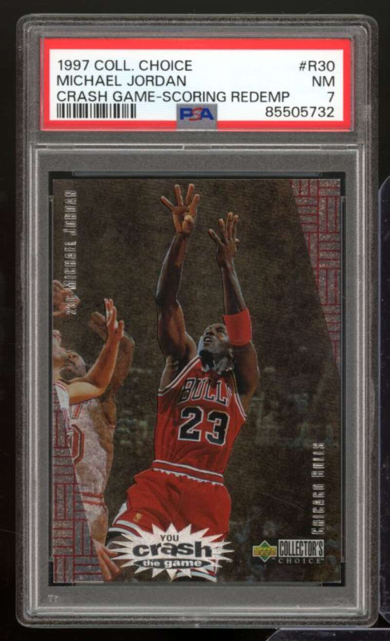 Michael Jordan Card 1997-98 Collector's Choice Crash The Game Prizes #R30 PSA 7 Image 1