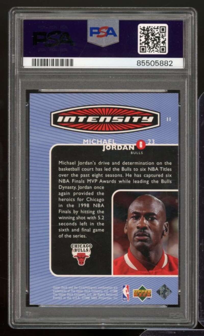 Michael Jordan Card 1998-99 Upper Deck Intensity #11 PSA 7 Image 2