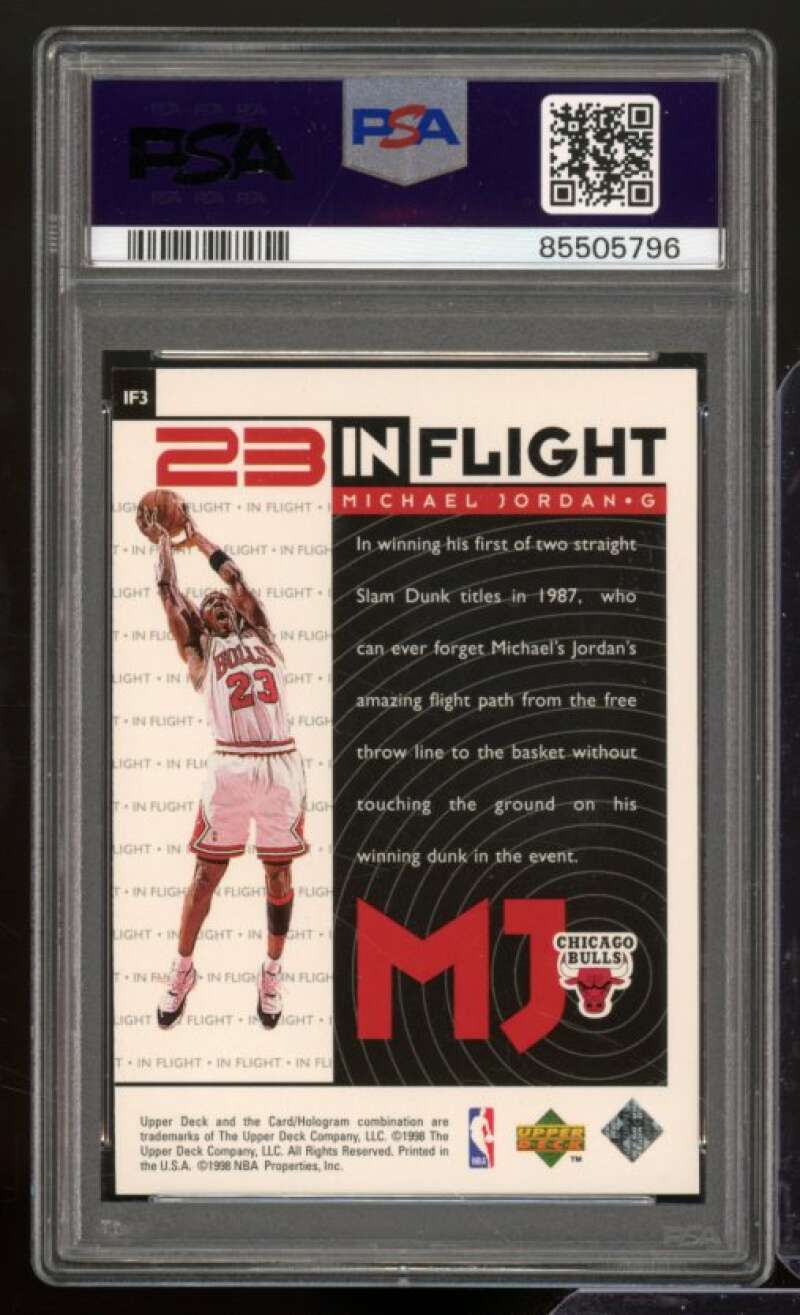 Michael Jordan Card 1998-99 Upper Deck Living Legend In Flight #IF3 PSA 6 Image 2