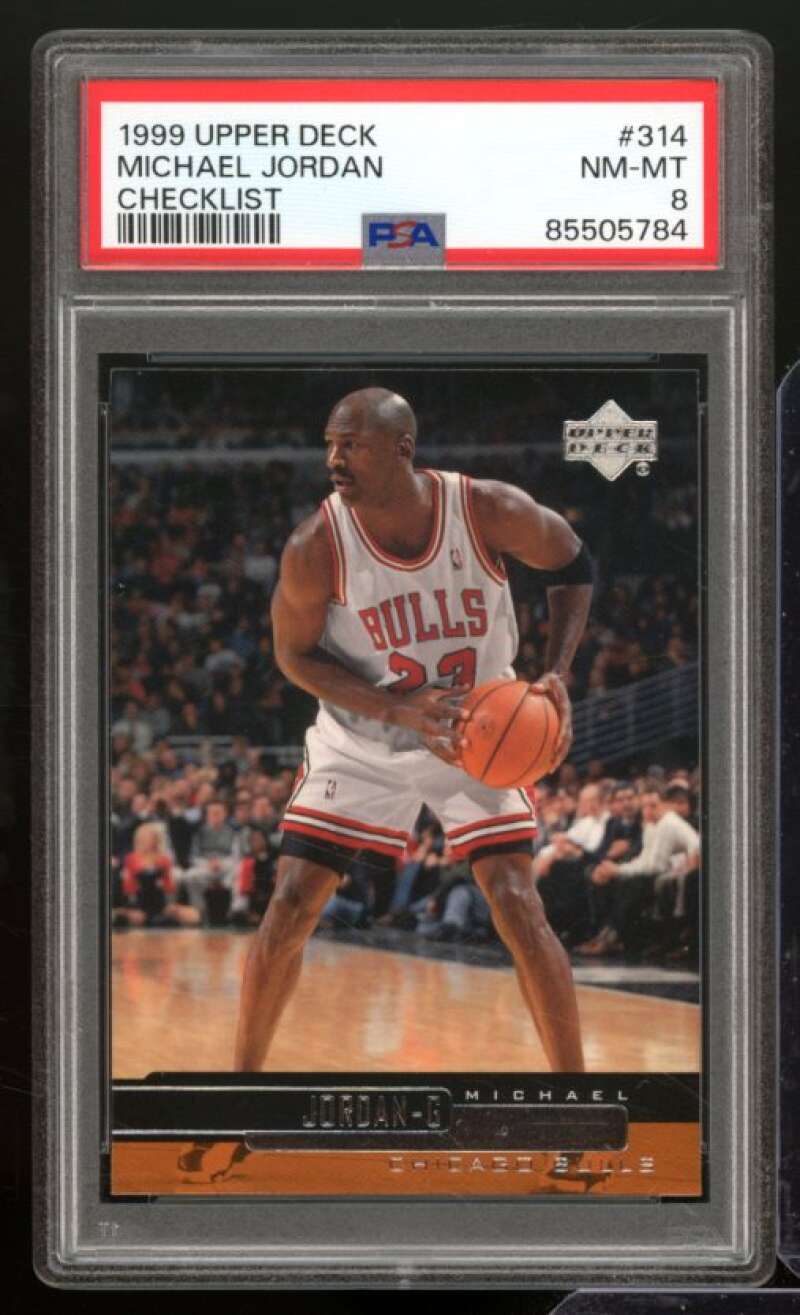 Michael Jordan Card 1999-00 Upper Deck #314 PSA 8 Image 1