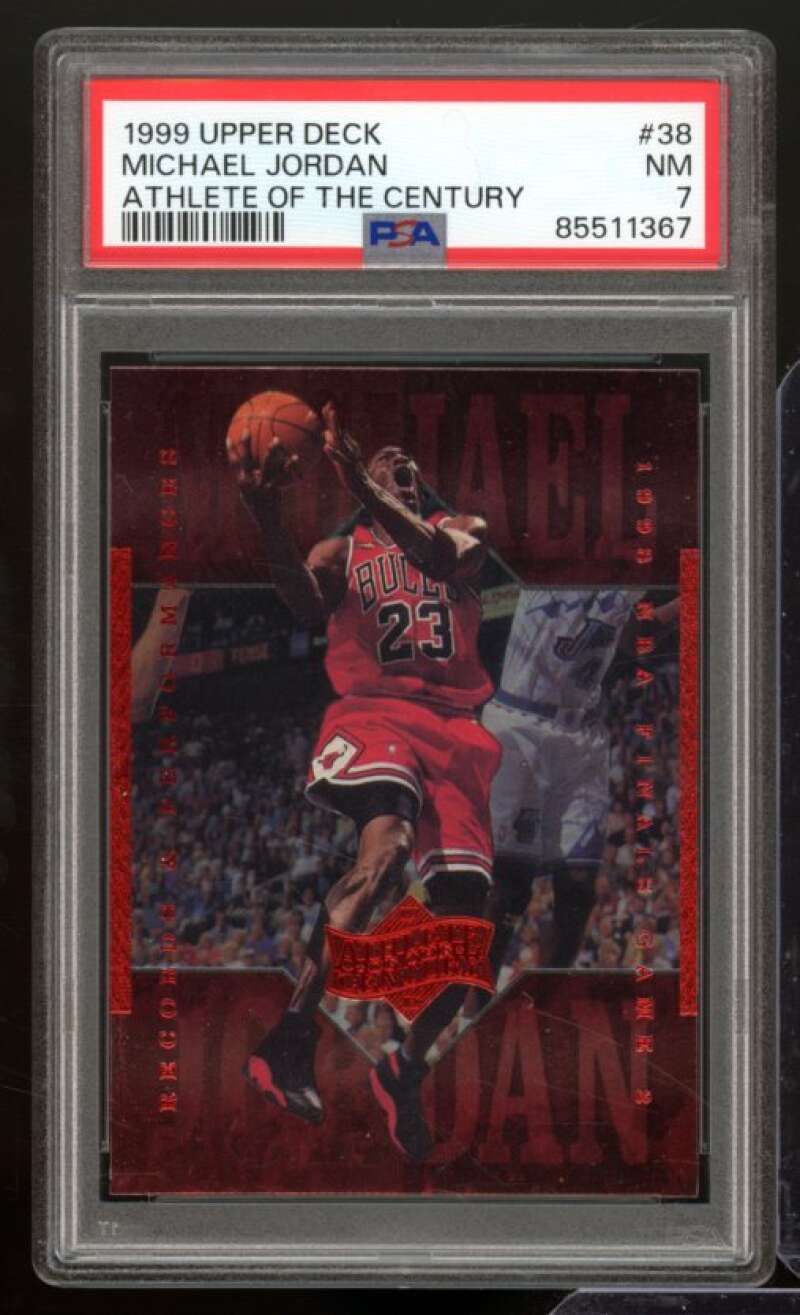 Michael Jordan Card 1999 Upper Deck Athlete Of The Century #38 PSA 7 Image 1