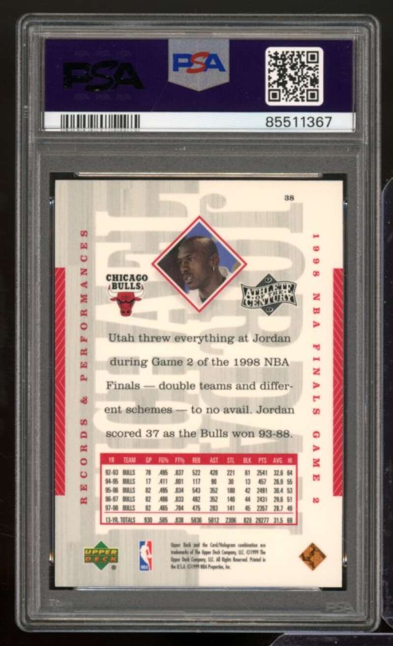 Michael Jordan Card 1999 Upper Deck Athlete Of The Century #38 PSA 7 Image 2