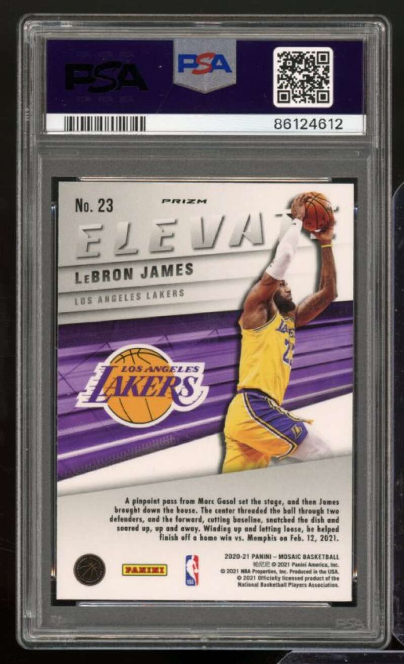 LeBron James Card 2020-21 Mosaic Elevate Mosaic #23 PSA 9 Image 2