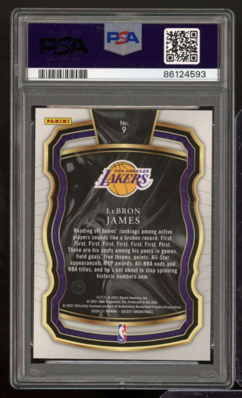 LeBron James Card 2020-21 Panini Select Select Company #9 PSA 9 Image 2