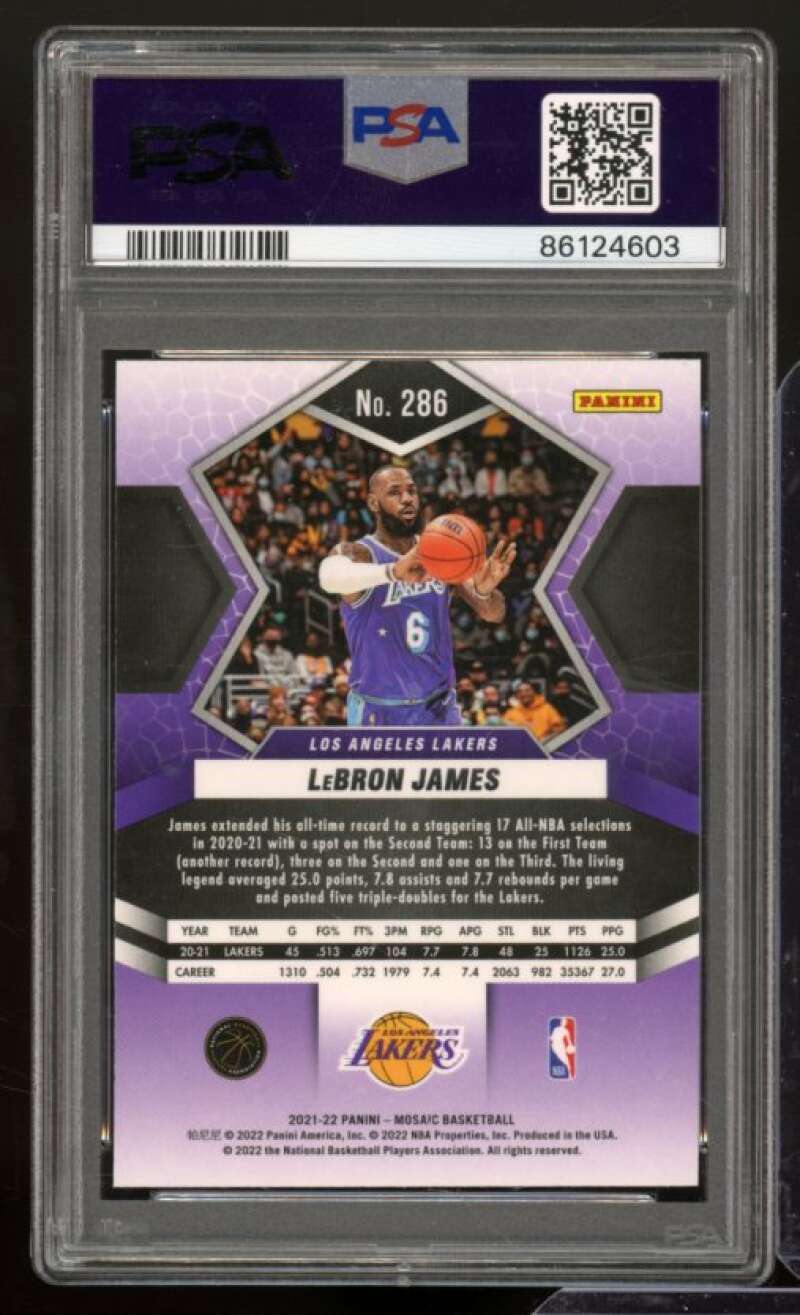 LeBron James Card 2021-22 Mosaic #286 PSA 9 Image 2