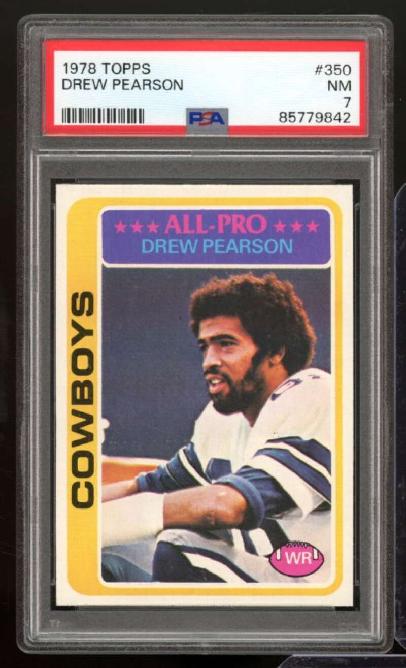 Drew Pearson Card 1978 Topps #350 PSA 7 Image 1