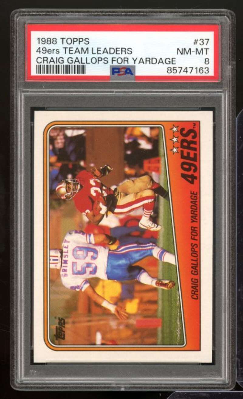 49ers Team Leaders Card 1988 Topps Team Leaders #37 PSA 8 Image 1