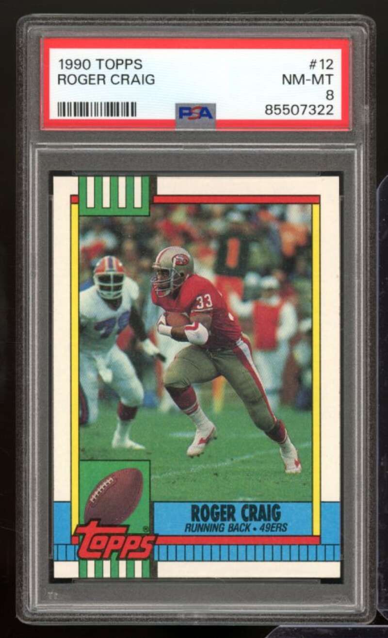 Roger Craig Card 1990 Topps #12 PSA 8 Image 1