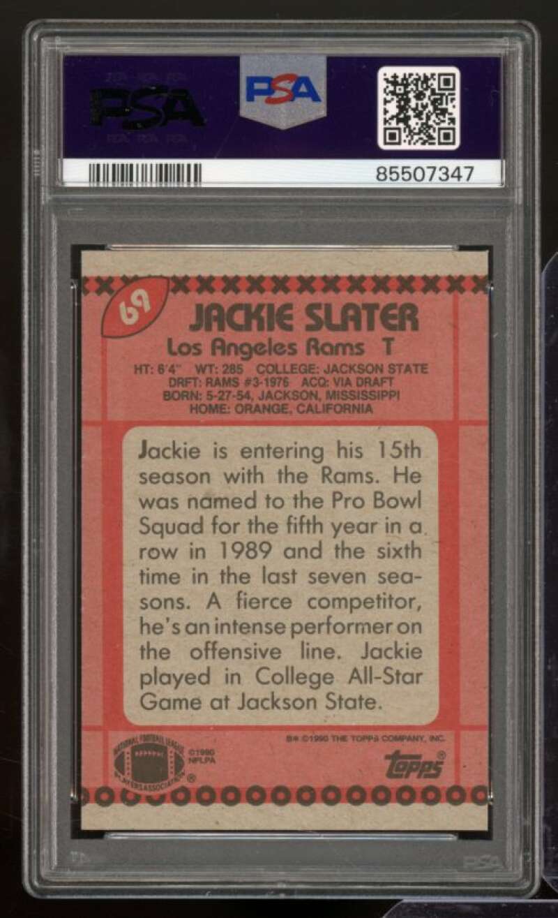 Jackie Slater Card 1990 Topps #69 PSA 4 Image 2