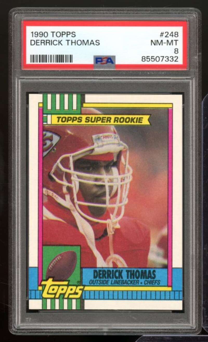 Derrick Thomas Card 1990 Topps #248 PSA 8 Image 1