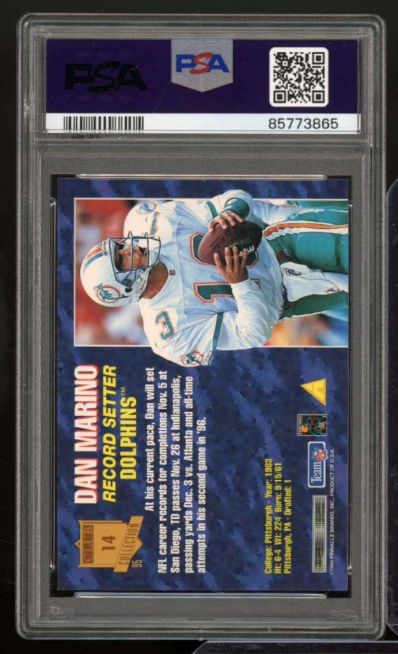 Dan Marino Card 1995 Pinnacle Club Collection #14 PSA 5 Image 2