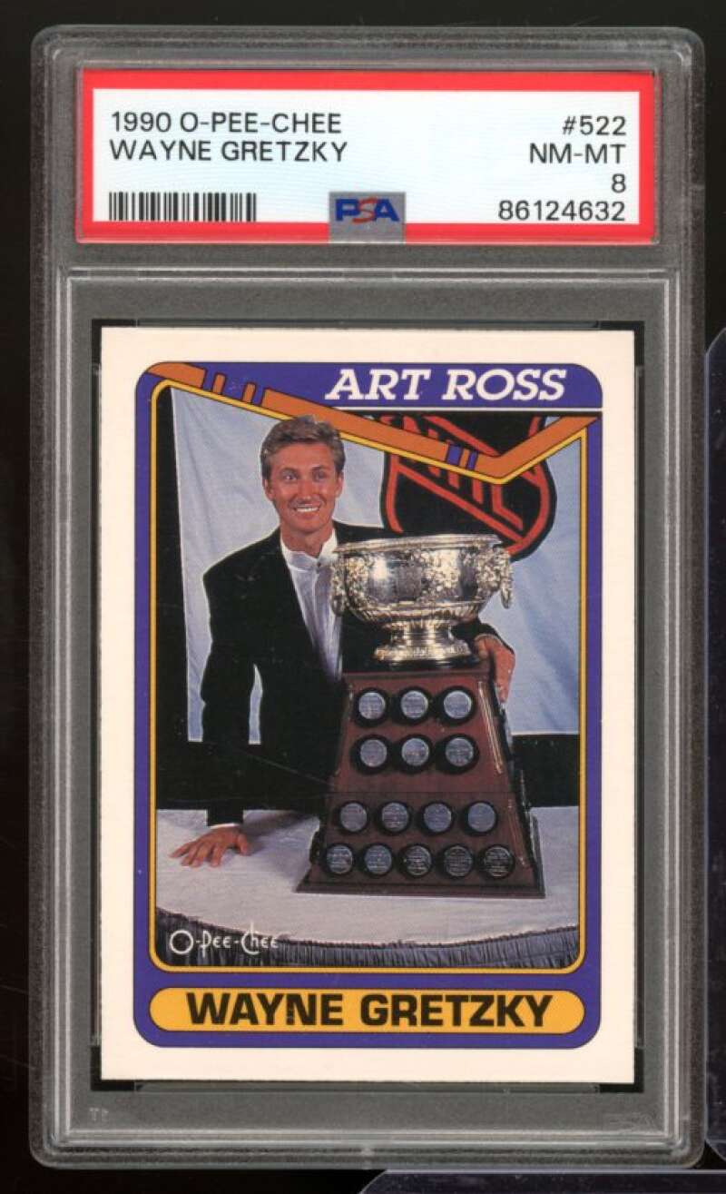 Wayne Gretzky Card 1990-91 O-Pee-Chee #522 PSA 8 Image 1