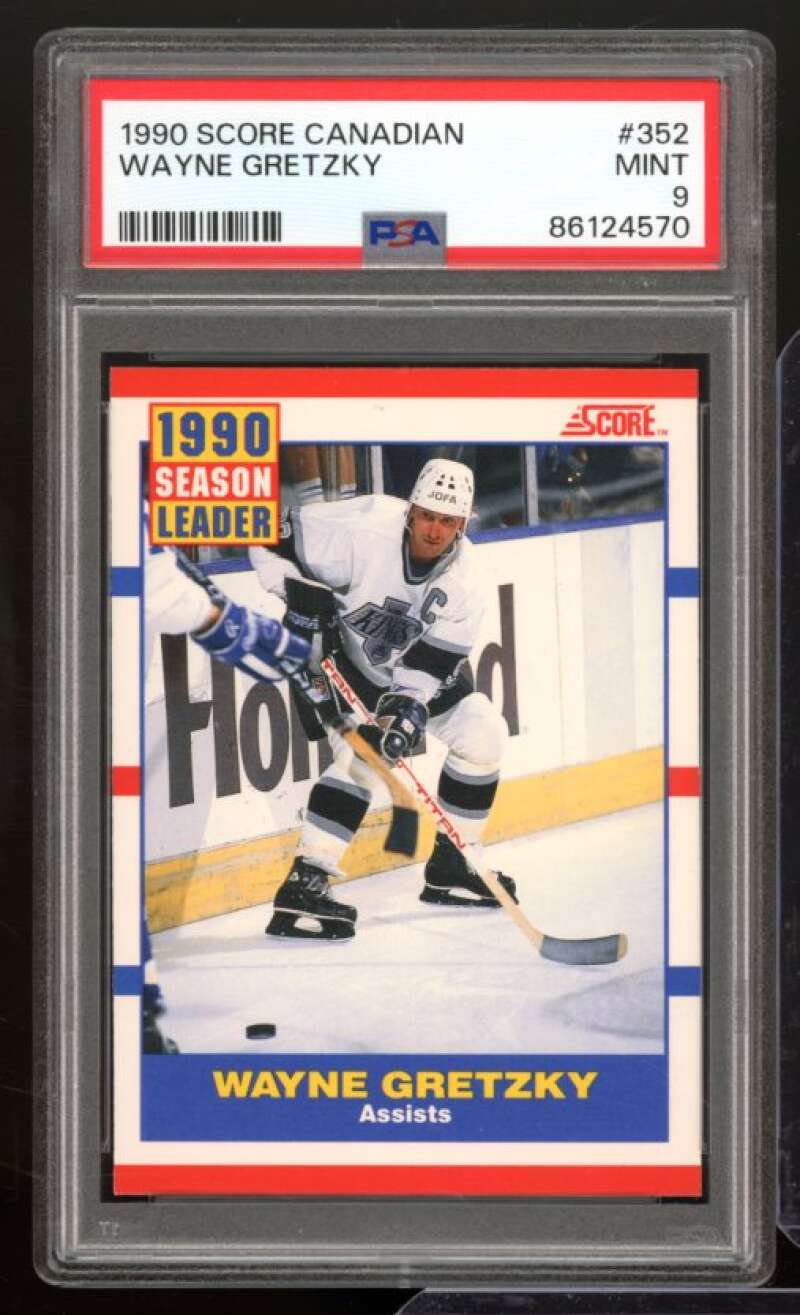 Wayne Gretzky Card 1990-91 Score Canadian #352 PSA 9 Image 1