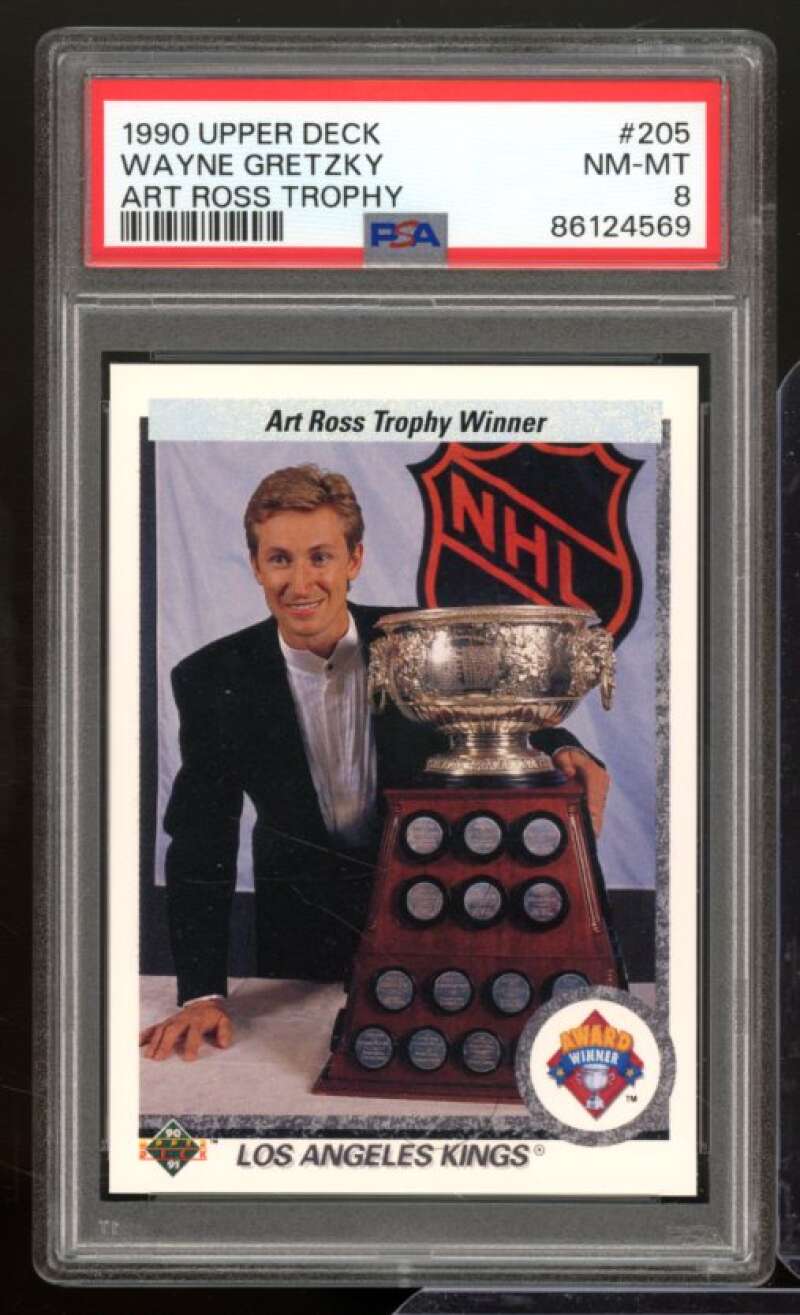 Wayne Gretzky Card 1990-91 Upper Deck #205 PSA 8 Image 1