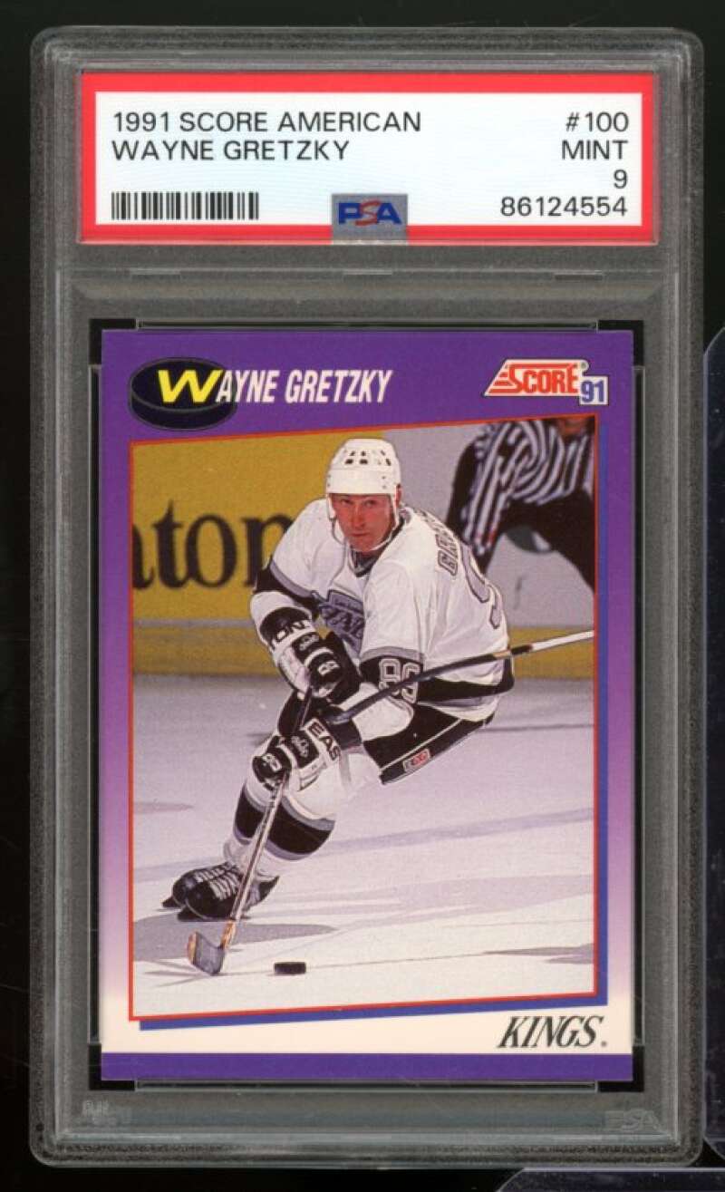 Wayne Gretzky Card 1991-92 Score American #100 PSA 9 Image 1